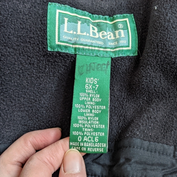 L.LBean Unisex Cold Buster insulated snow bibs size 6X-7 - Picture 5 of 12